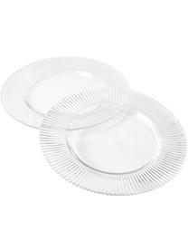 Dessous-de-plat avec relief rainuré Effie, 2 pièces, Verre, Transparent, Ø 33 cm