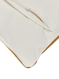Funda de cojín bordada de algodón Bardia, Funda: 100% algodón con certific, Ocre, blanco crema, An 45 x L 45 cm