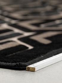 Teppich Beverly mit Hoch-Tief-Struktur, Flor: 57% Rayon, 31% Polyester,, Schwarz, Beigetöne, B 170 x L 240 cm (Größe M)