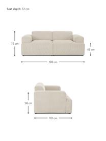 Corduroy bank Melva (2-zits), Bekleding: corduroy (92% polyester, , Frame: massief grenenhout, FSC-g, Poten: kunststof, Corduroy beige, B 198 x H 101 cm