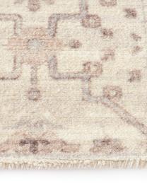 Laagpolig vloerkleed Rosalie met ornamenten, handgeweven, 100% wol, Beige, roze, B 120 x L 180 cm (maat S)