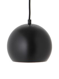 Kleine Kugel-Pendelleuchte Ball in Mattschwarz, Lampenschirm: Metall, beschichtet, Baldachin: Metall, beschichtet, Schwarz, Weiß, Ø 18 x H 16 cm