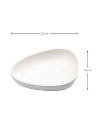 Handgefertigte Suppenteller Monaco, 4 Stück, Steingut, Weiß, B 22 x H 5 cm