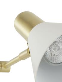 Lampa biurkowa z metalu Sia, Biały, odcienie mosiądzu, Ø 13 x W 63 cm