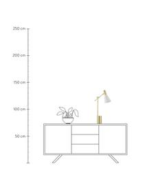 Veľká stolová lampa z kovu Sia, Biela, mosadzné odtiene, Ø 13 x V 63 cm