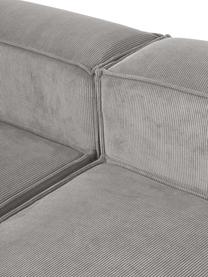 Narożna sofa modułowa XL ze sztruksu Lennon, Tapicerka: sztruks (92% poliester, 8, Stelaż: lite drewno, sklejka, Nogi: tworzywo sztuczne, Szary sztruks, S 329 x W 68 cm, lewostronna