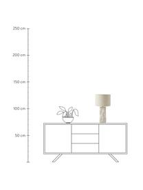 Lámpara de mesa grande de cemento Kiri, Pantalla: lino, Cable: plástico, Beige, blanco, Ø 29 x Al 54 cm