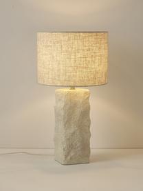Grote tafellamp Kiri betonnen voet, Lampenkap: linnen, Lampvoet: beton, Beige, wit, Ø 29 x H 54 cm