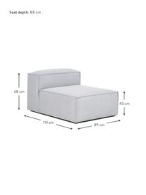 Módulo central sofá Lennon, Tapizado: 100% poliéster Alta resis, Estructura: madera de pino maciza, ma, Patas: plástico, Tejido gris claro, An 89 x F 119 cm