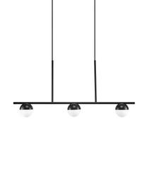 Grote hanglamp Contina met opaalglas, Lampenkap: opaalglas, Baldakijn: gecoat metaal, Wit, zwart, B 90  x H 42 cm