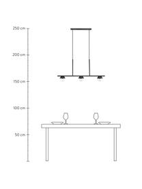 Grote hanglamp Contina met opaalglas, Lampenkap: opaalglas, Baldakijn: gecoat metaal, Wit, zwart, B 90  x H 42 cm