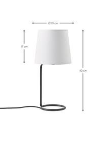 Stolní lampa Cade, Bílá, černá, Ø 19 cm x V 42 cm