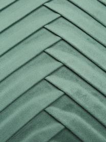 Housse de coussin en velours vert foncé Lucie, 100 % velours de polyester, Vert foncé, larg. 30 x long. 50 cm