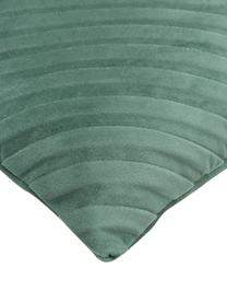 Zamatový poťah na vankúš so štruktúrovaným povrchom Lucie, 100 % zamat (polyester), Tmavozelená, Š 30 x D 50 cm