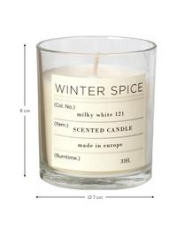 Vela perfumada Winter (canela), Recipiente: vidrio, Transparente, blanco, Ø 8 x Al 8 cm