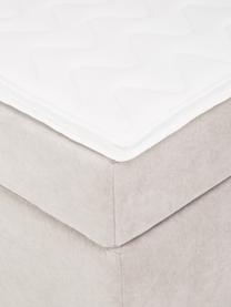 Cama continental Oberon, Patas: plástico, Tejido blanco crema, 160 x 200  cm, dureza H2