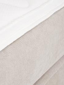 Boxspringbett Oberon, Matratze: 5-Zonen-Taschenfederkern, Webstoff Beige, B 180 x L 200 cm, Härtegrad H2