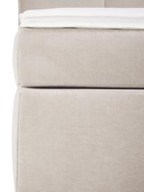 Cama continental Oberon, Patas: plástico, Tejido blanco crema, 160 x 200  cm, dureza H2