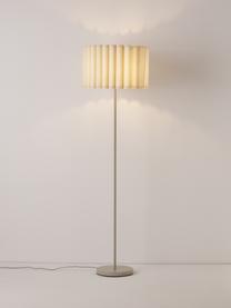 Vloerlamp Lucina van linnen, Lampenkap: linnen, Beige, Ø 45 x H 152 cm