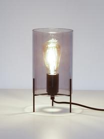 Petite lampe à poser en verre teinté Laurel, Transparent, noir, Ø 14 x haut. 28 cm