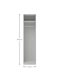 Modulaire draaideurkast Leon in grijs, 50 cm breed, diverse varianten, Frame: spaanplaat, FSC-gecertifi, Hout, grijs, Basis interieur, hoogte 200 cm
