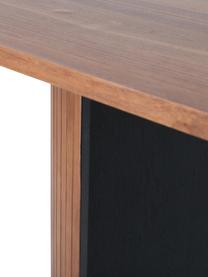 Mesa de comedor ovalada en nogal Bianca, 200 x 90 cm, Tablero: fibras de densidad media , Negro, plateado, tonos marrones, An 200 x F 90 cm