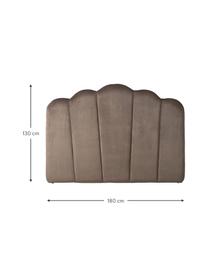 Zagłówek do łóżka z aksamitu Monroe, Aksamit (poliester), Brązowy aksamit, S 180 x W 130 cm