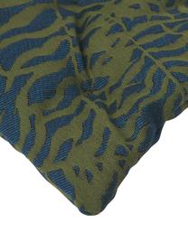Outdoor-Sitzkissen Ortun mit Jacquard-Muster, Bezug: 100 % Polyacryl, spinndüs, Dunkelgrün, Dunkelblau, B 40 x L 40 cm