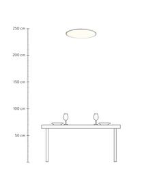 Dimmbares LED-Panel Jamil mit Fernbedienung, Lampenschirm: Kunststoff, Weiß, Silberfarben, Ø 58 x H 9 cm