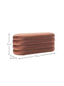 Ławka tapicerowana z aksamitu Alto, Tapicerka: aksamit (100% poliester) , Stelaż: lite drewno sosnowe, skle, Kasztanowy aksamit, S 110 x W 47 cm