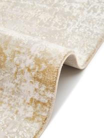 Alfombra corredor brillante con flecos Cordoba, Parte superior: 70% acrílico, 30% viscosa, Reverso: 100% algodón, Tonos beige, An 80 x L 300 cm