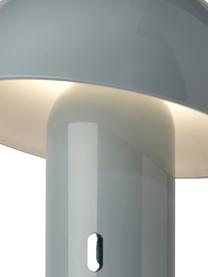 Lámpara de mesa pequeña LED regulable Svamp, portátil, Pantalla: plástico, Gris azulado, Ø 16 x Al 25 cm