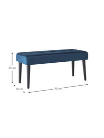 Samt-Polsterbank Glory, Bezug: Polyestersamt Der hochwer, Füße: Metall, pulverbeschichtet, Samt Blau, B 95 x H 45 cm