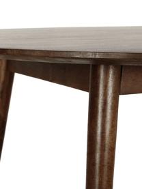 Tavolo rotondo in legno di mango Oscar Ø106 cm, Legno massiccio di mango laccato, Marrone scuro, Ø 106 x Alt. 77 cm