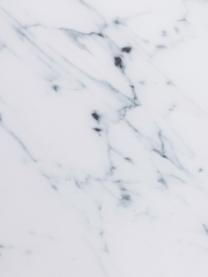 Bijzettafel Aruba met gemarmerde glazen tafelblad, Tafelblad: veiligheidsglas, metaal, , Frame: gepoedercoat metaal, Wit, goudkleurig, B 40 x H 51 cm