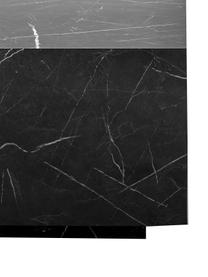 Tavolino da salotto effetto marmo Lesley, Pannello di fibra a media densità (MDF) rivestito con foglio di melamina, Effetto marmo nero, lucido, Larg. 120 x Prof. 75 cm