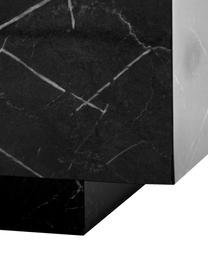 Table basse flottante aspect marbre Lesley, Panneau en fibres de bois à densité moyenne (MDF), enduit feuille mélaminée, Noir, aspect marbre, larg. 120 x haut. 35 cm