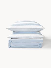 Copripiumino reversibile in cotone a righe Lorena, Azzurro, bianco, Larg. 200 x Lung. 200 cm