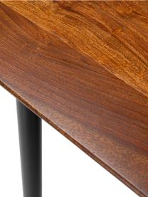 Mesa de comedor Ravello, tamaños diferentes, Tablero: madera de Sheesham maciza, Patas: acero con pintura en polv, Marrón, negro, An 200 x F 100 cm