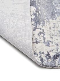 Glanzend vloerkleed Cordoba met franjes, Bovenzijde: 70% acryl, 30% viscose, Onderzijde: katoen, Blauwtinten, B 80 x L 150 cm (maat XS)