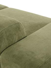 Cord-Sofa Melva (3-Sitzer) in Grün, Bezug: Cord (92% Polyester, 8% P, Gestell: Massives Kiefernholz, FSC, Füße: Kunststoff, Cord Grün, B 238 x T 101 cm