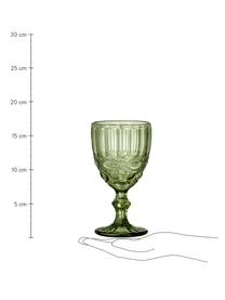 Weingläser Florie, 4 Stück, Glas, Grün, Ø 9 x H 17 cm, 240 ml