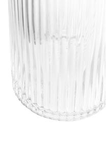 Handgemaakte waterkaraf Minna met groefreliëf, 1.1 L, Mondgeblazen glas, Transparant, Ø 10 x H 25 cm, 1.1 L