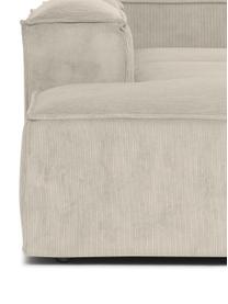 Modulare Wohnlandschaft Lennon aus Cord, Bezug: Cord (92% Polyester, 8% P, Gestell: Massives Kiefernholz, FSC, Füße: Kunststoff, Cord Beige, B 418 x H 68 cm, Eckteil links