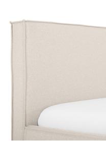 Łóżko tapicerowane z miejscem do przechowywania Dream, Tapicerka: poliester (tkanina strukt, Korpus: lite drewno sosnowe z cer, Beżowa tkanina, S 140 x D 200 cm