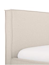 Łóżko tapicerowane z miejscem do przechowywania Dream, Tapicerka: poliester (tkanina strukt, Korpus: lite drewno sosnowe z cer, Beżowa tkanina, S 140 x D 200 cm