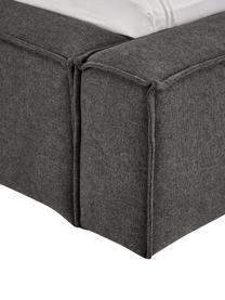 Polsterbett Lennon mit Stauraum, Bezug: 100% Polyester Der hochwe, Gestell: Massives Kiefernholz, FSC, Füße: Holz, FSC-zertifizert, Ku, Webstoff Anthrazit, B 160 x L 200 cm