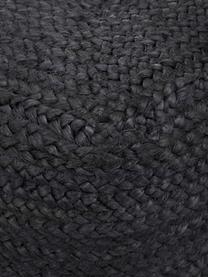 Puff artesanal de yute Bono, estilo boho, Tapizado: yute, Negro, An 45 x Al 45 cm
