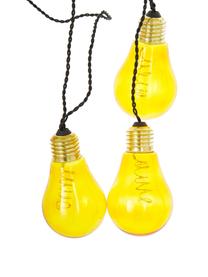 Girlanda świetlna LED Bulb, dł. 360 cm i 10 lampionów, Żarówka: bursztynowy, złoty, Kabel: czarny, D 360 cm