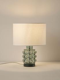 Petite lampe à poser avec pied en verre Olyve, Blanc, vert, Ø 23 x haut. 31 cm